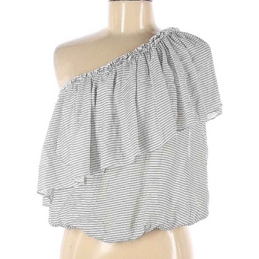 Striped One-shoulder Top